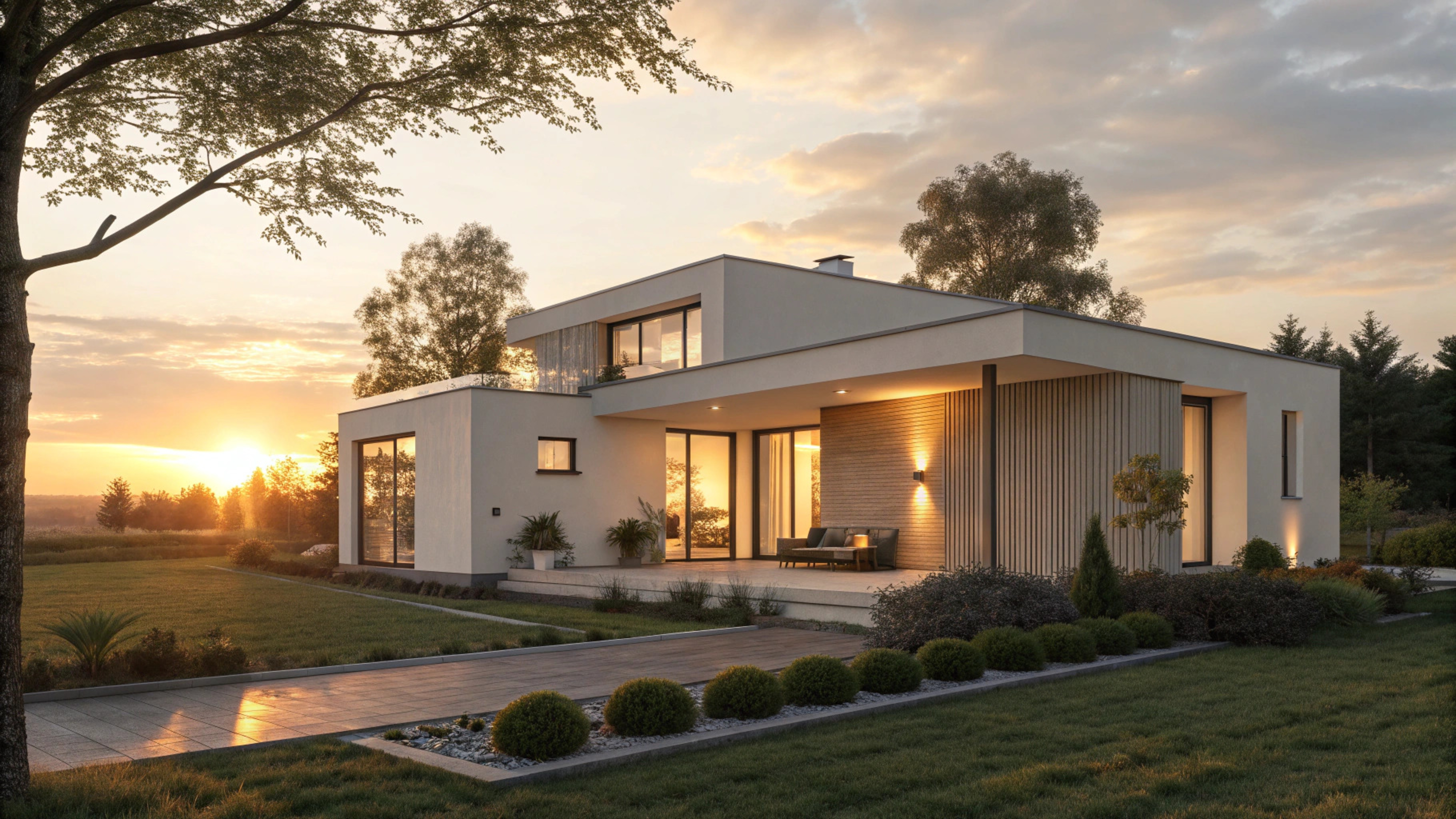 Современный дом с панорамным остеклением — строительство в Новороссийске