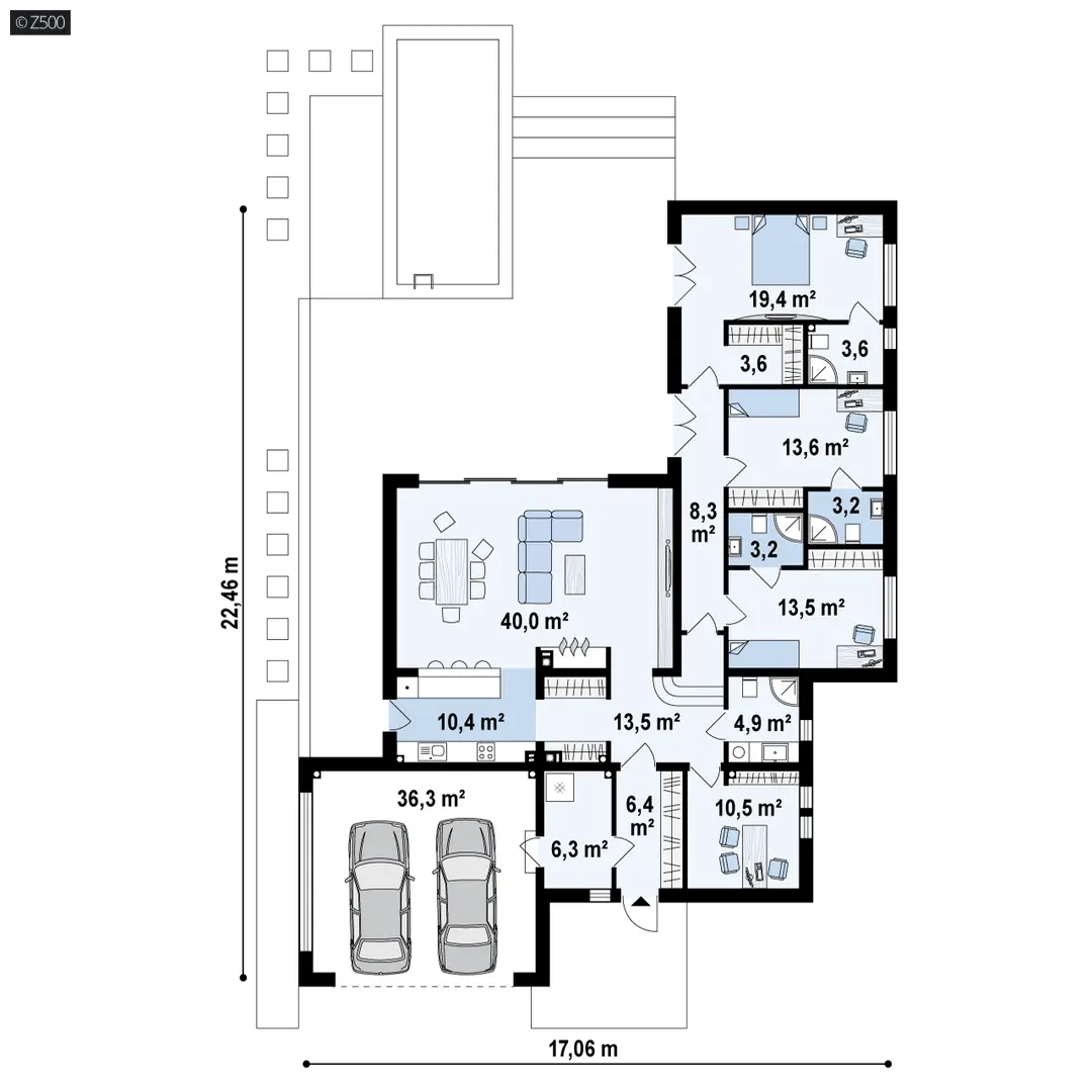 Типовой проект дома Zx141 — фото 7